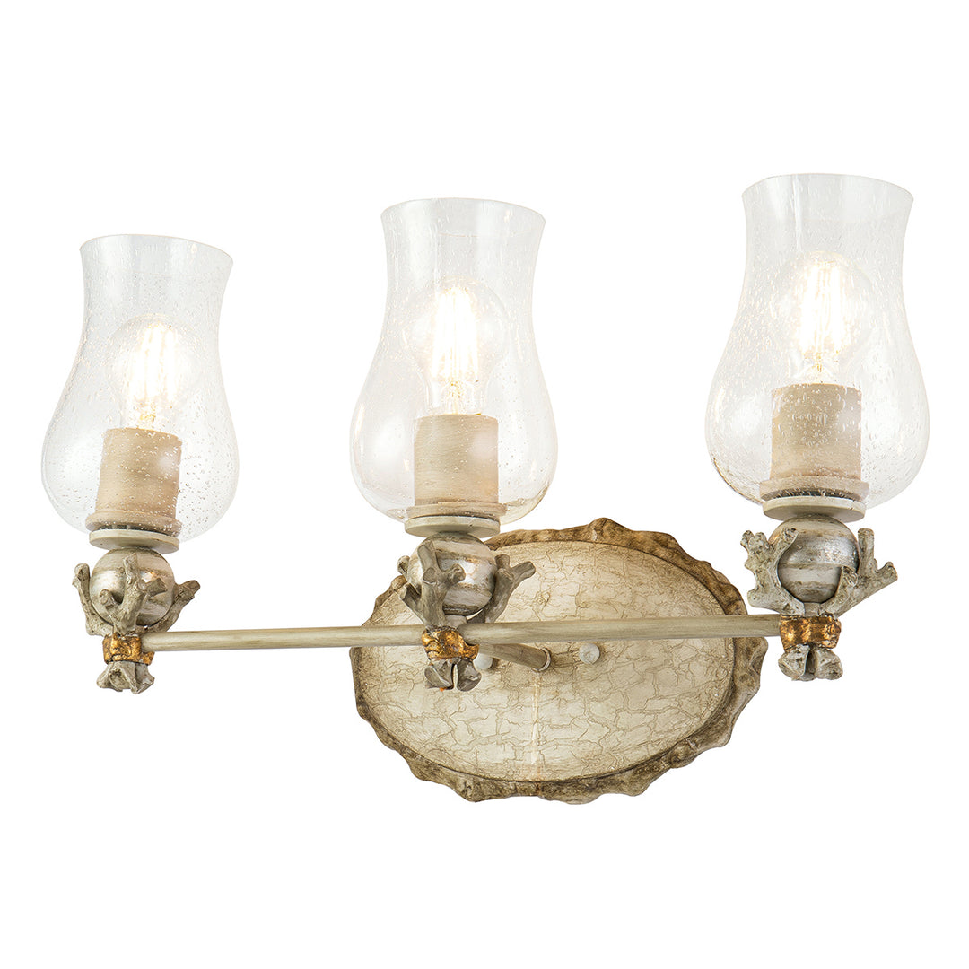 Lucas+McKearn Trellis Bb1238-3 Bath Vanity Light 22 in. wide - Putty Patina and Silver Leaf