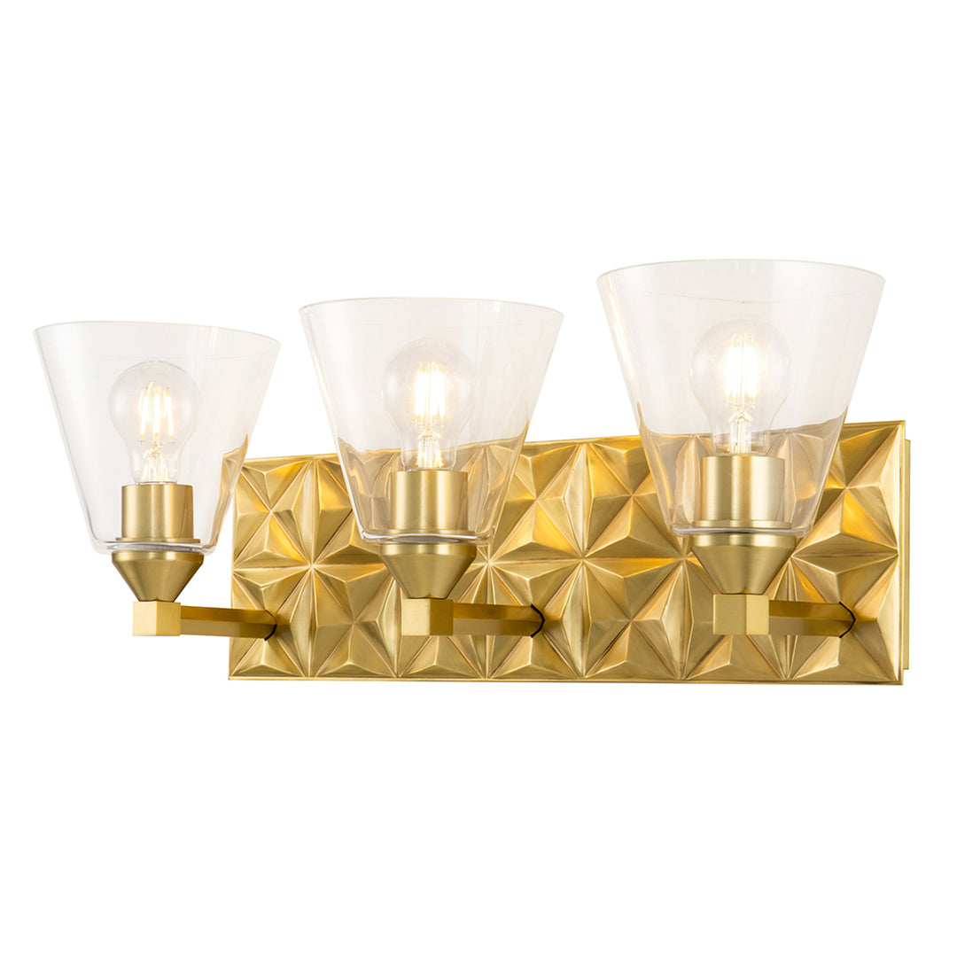 Lucas+McKearn Alpha Bb1302agb-3 Bath Vanity Light 25 in. wide - Aged Brass