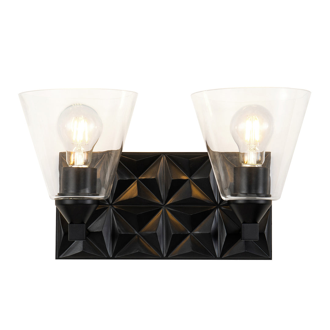 Lucas+McKearn Alpha Bb1302mb-2 Bath Vanity Light 16 in. wide - Matte Black