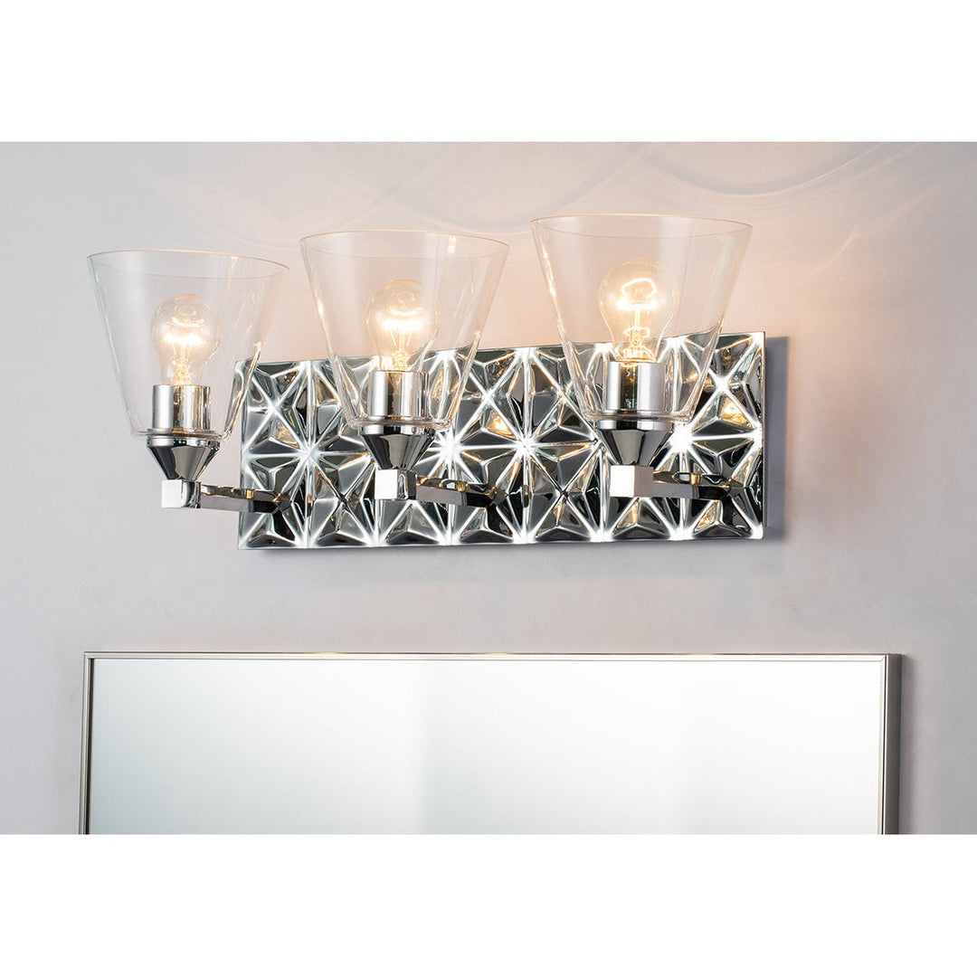 Lucas+McKearn Alpha Bb1302pc-3 Bath Vanity Light 25 in. wide - Polished Chrome