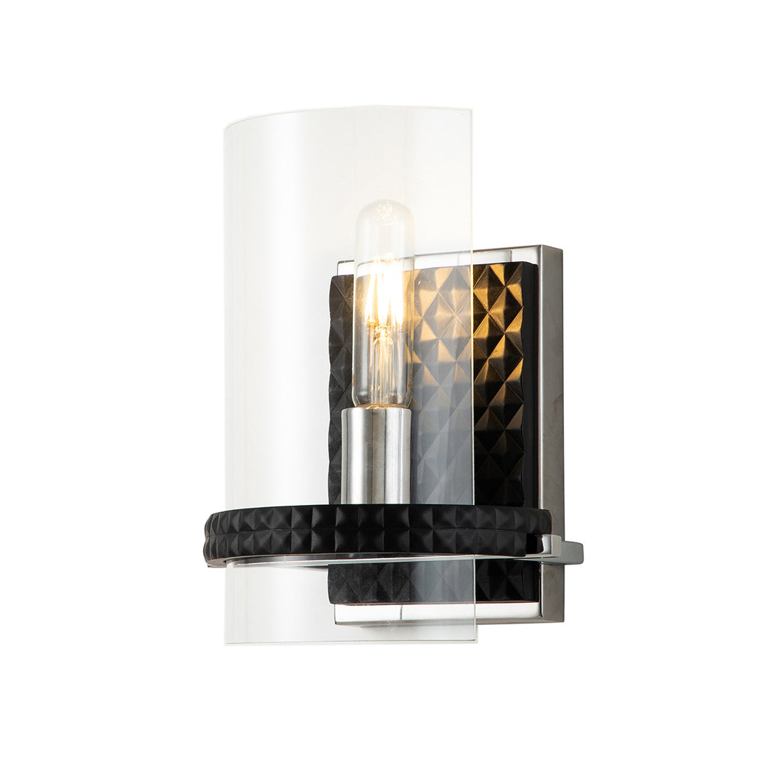 Lucas+McKearn Mazant Bb91598-1 Wall Sconce Light - Matte Black / Polished Chrome