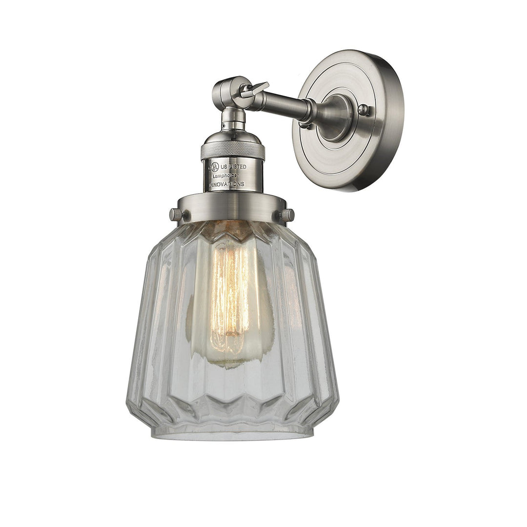 Innovations Franklin Restoration 203-SN-G142-LED Wall Sconce Light - Brushed Satin Nickel