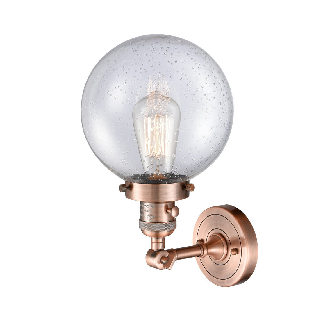 Innovations Franklin Restoration 203SW-AC-G204-8 Wall Sconce Light - Antique Copper