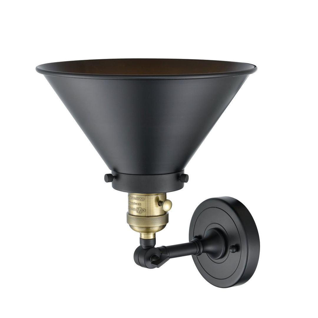 Innovations Franklin Restoration 203SW-BAB-M10-BK Wall Sconce Light - Black Antique Brass