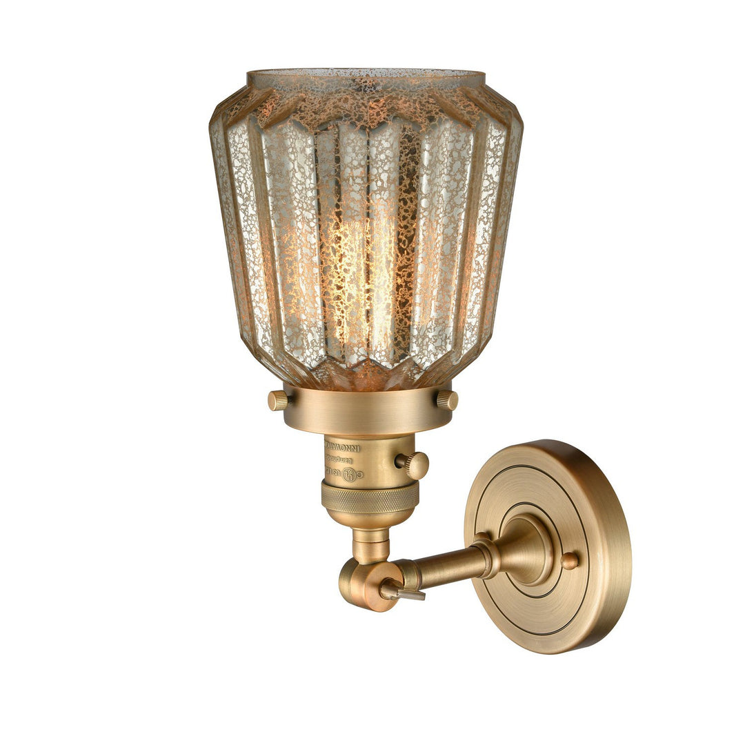 Innovations Franklin Restoration 203SW-BB-G146 Wall Sconce Light - Brushed Brass