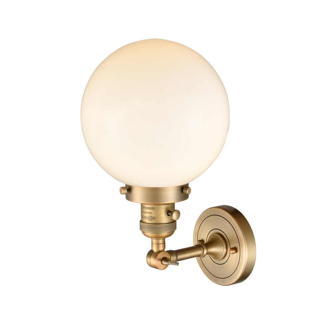 Innovations Franklin Restoration 203SW-BB-G201-8 Wall Sconce Light - Brushed Brass