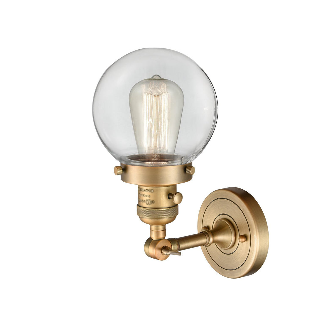 Innovations Franklin Restoration 203SW-BB-G202-6 Wall Sconce Light - Brushed Brass