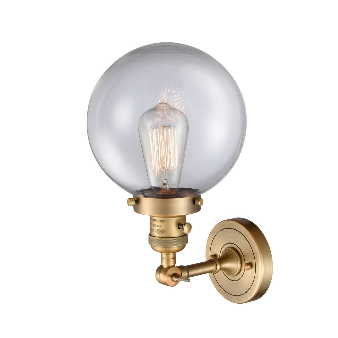 Innovations Franklin Restoration 203SW-BB-G202-8 Wall Sconce Light - Brushed Brass