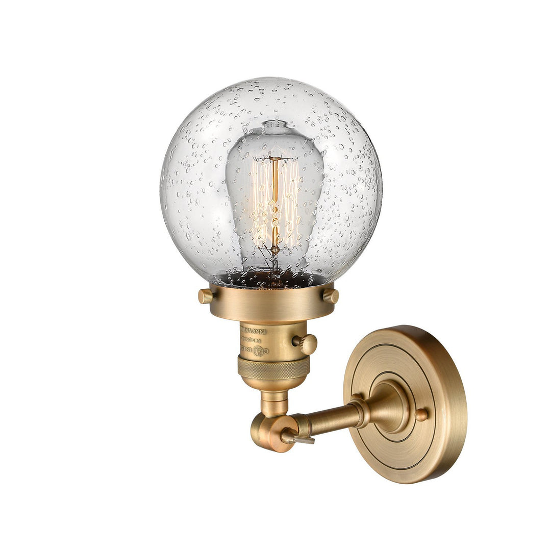 Innovations Franklin Restoration 203SW-BB-G204-6 Wall Sconce Light - Brushed Brass