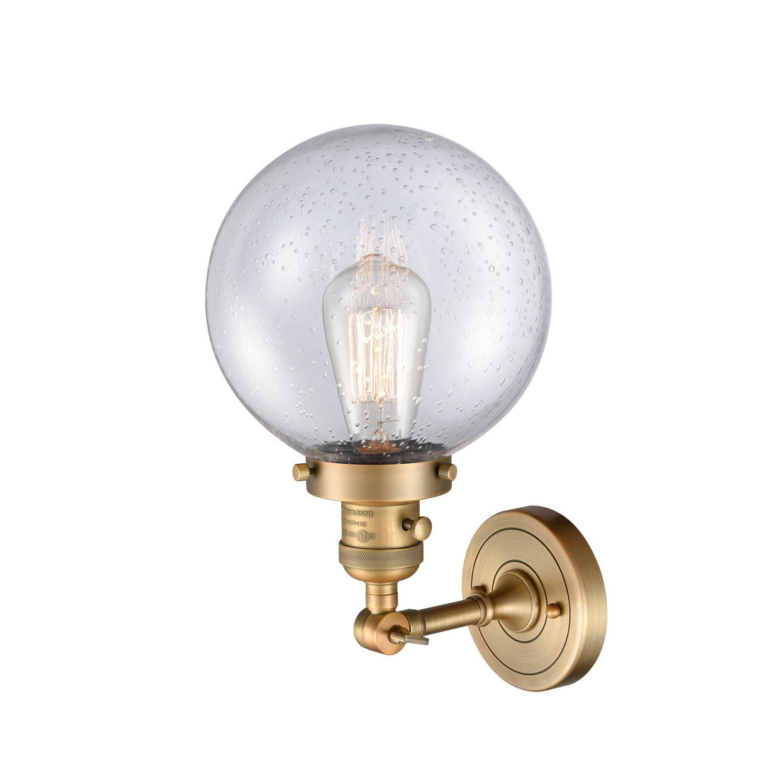 Innovations Franklin Restoration 203SW-BB-G204-8 Wall Sconce Light - Brushed Brass