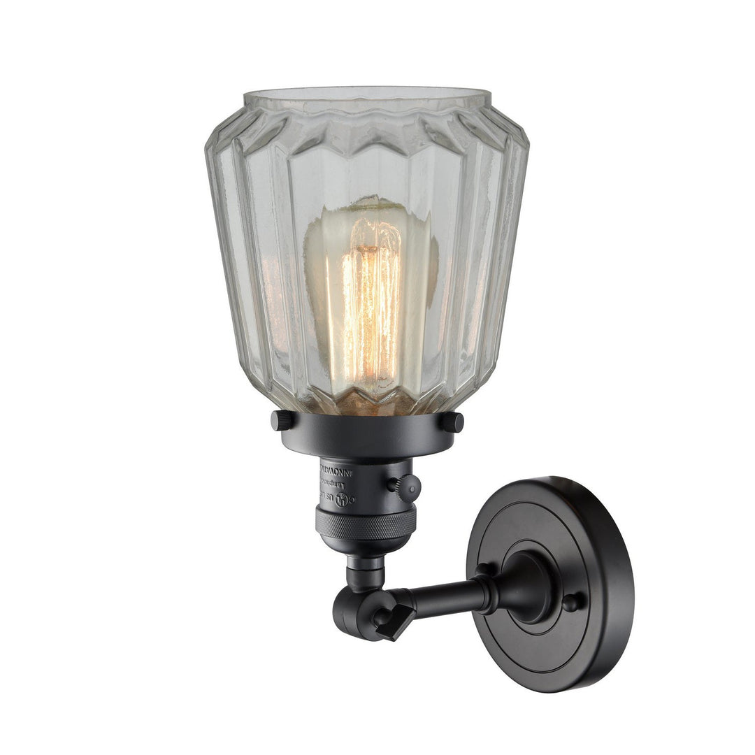Innovations Franklin Restoration 203SW-BK-G142 Wall Sconce Light - Matte Black