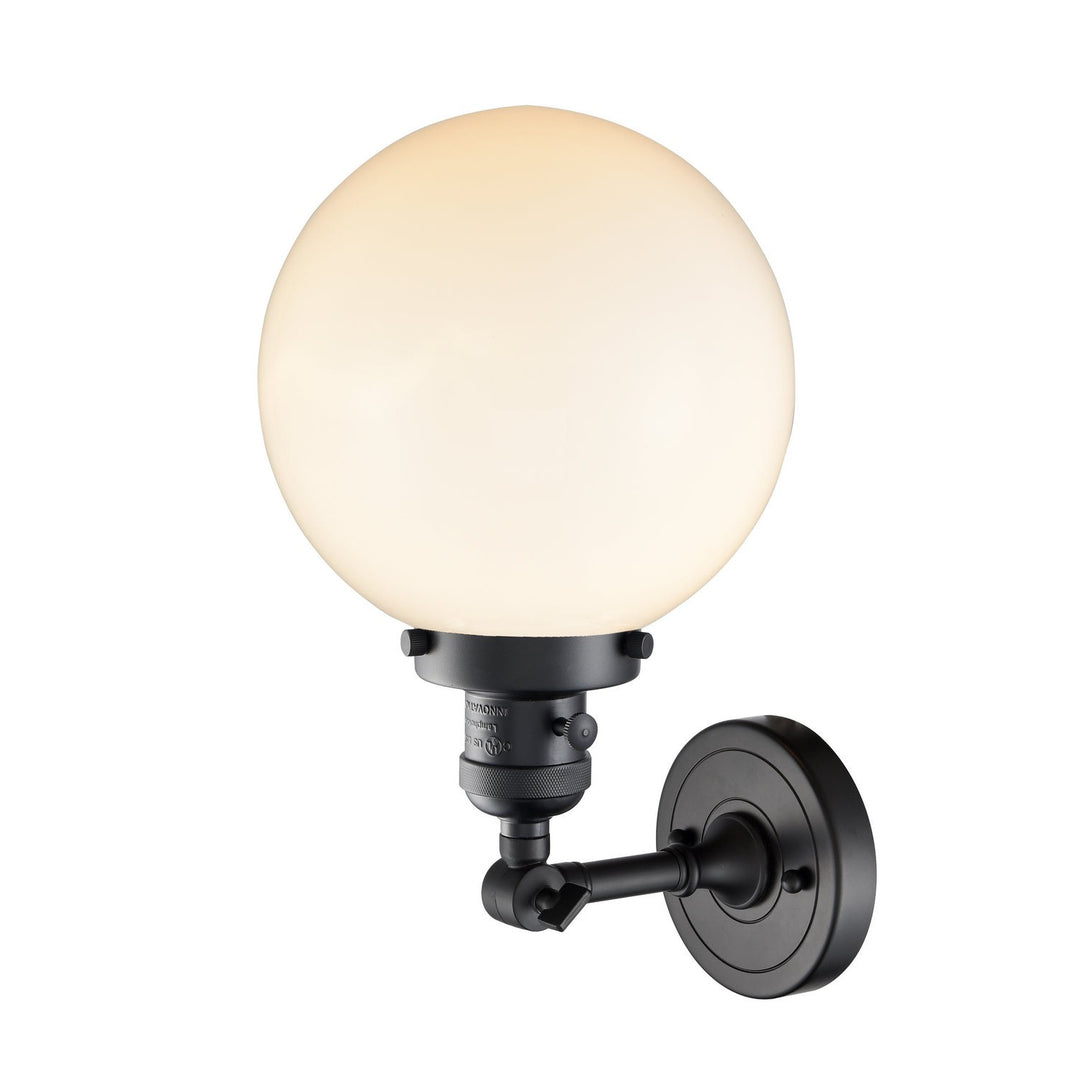 Innovations Franklin Restoration 203SW-BK-G201-8 Wall Sconce Light - Matte Black