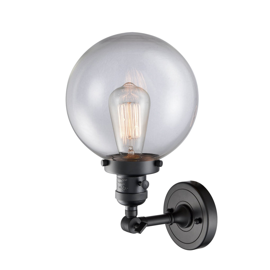 Innovations Franklin Restoration 203SW-BK-G202-8 Wall Sconce Light - Matte Black