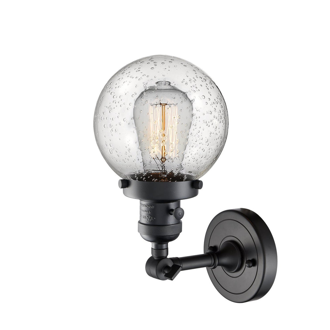 Innovations Franklin Restoration 203SW-BK-G204-6 Wall Sconce Light - Matte Black