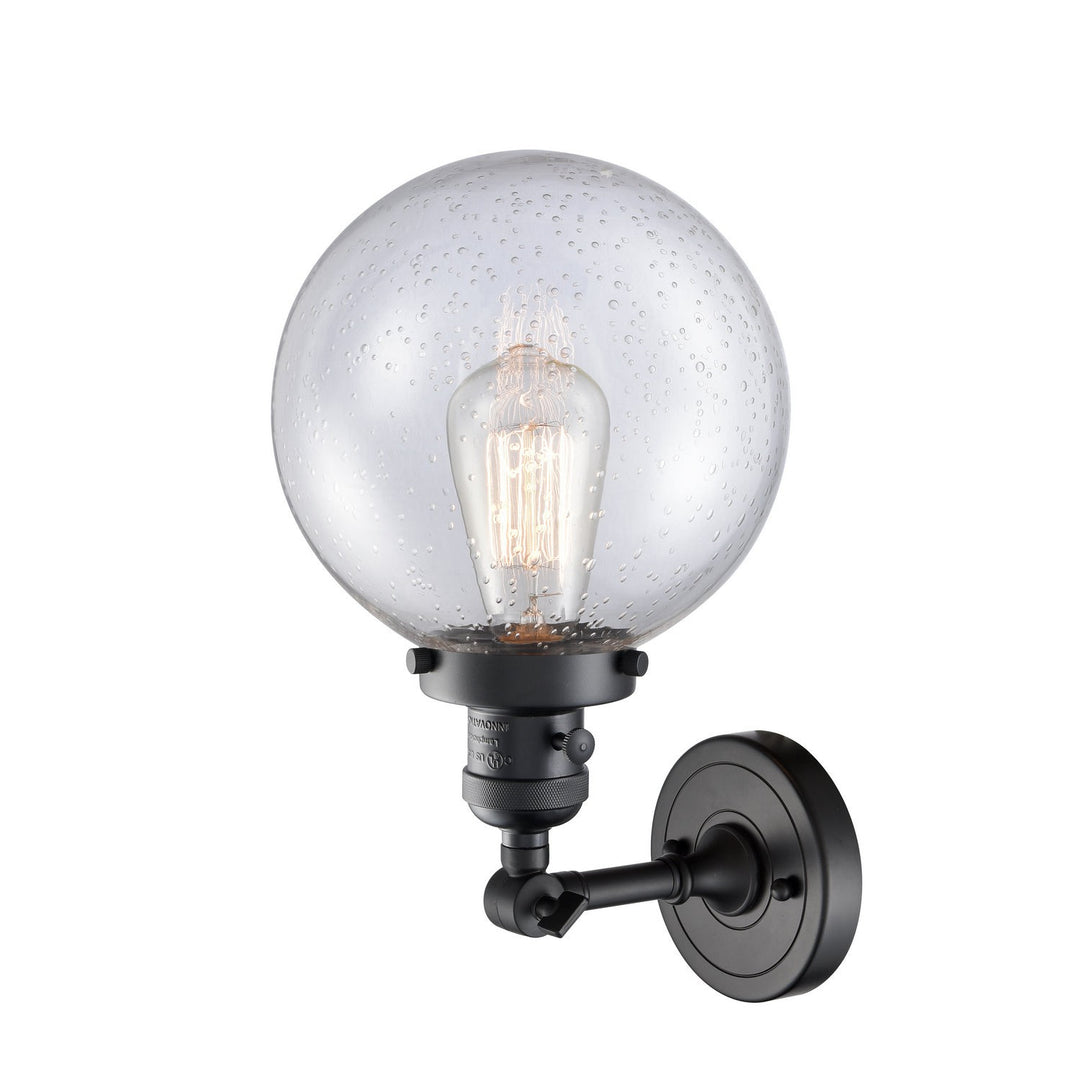 Innovations Franklin Restoration 203SW-BK-G204-8 Wall Sconce Light - Matte Black