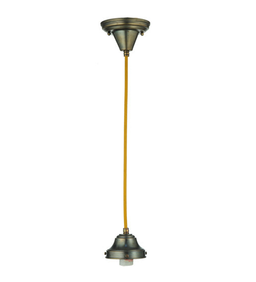 Meyda Tiffany Lighting 110365 Quadrato One Light Pendant Hardware Utility Light Bronze / Dark