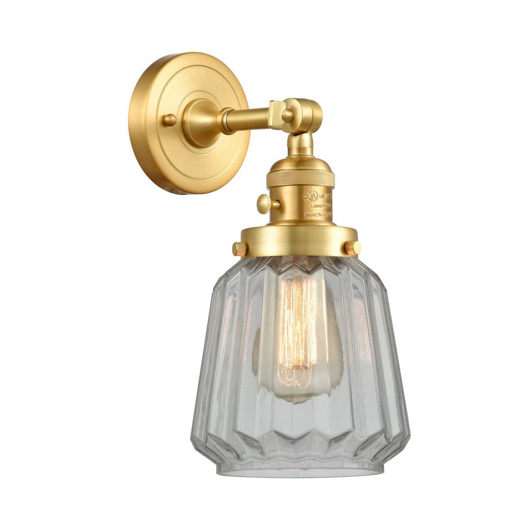 Innovations Franklin Restoration 203SW-SG-G142 Wall Sconce Light - Satin Gold