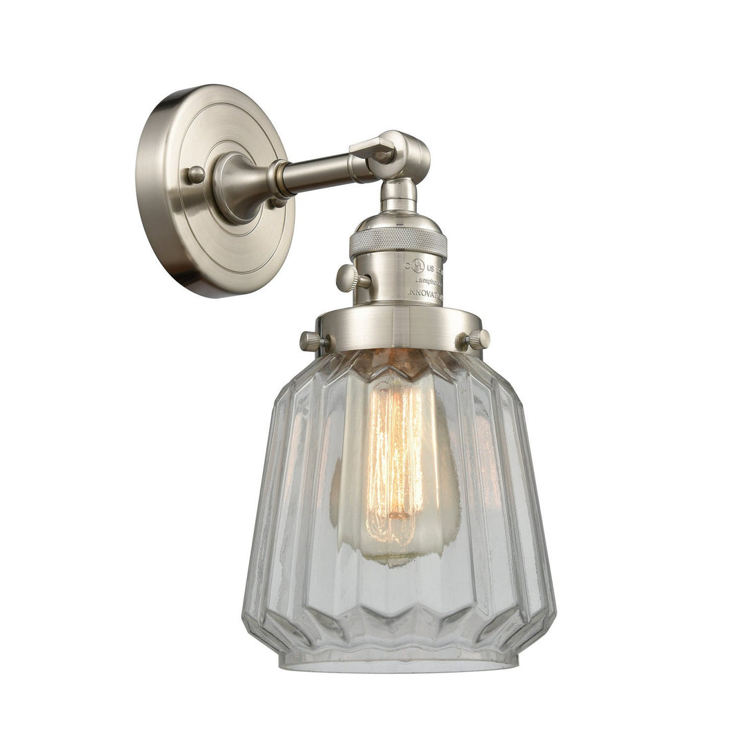 Innovations Franklin Restoration 203SW-SN-G142 Wall Sconce Light - Brushed Satin Nickel