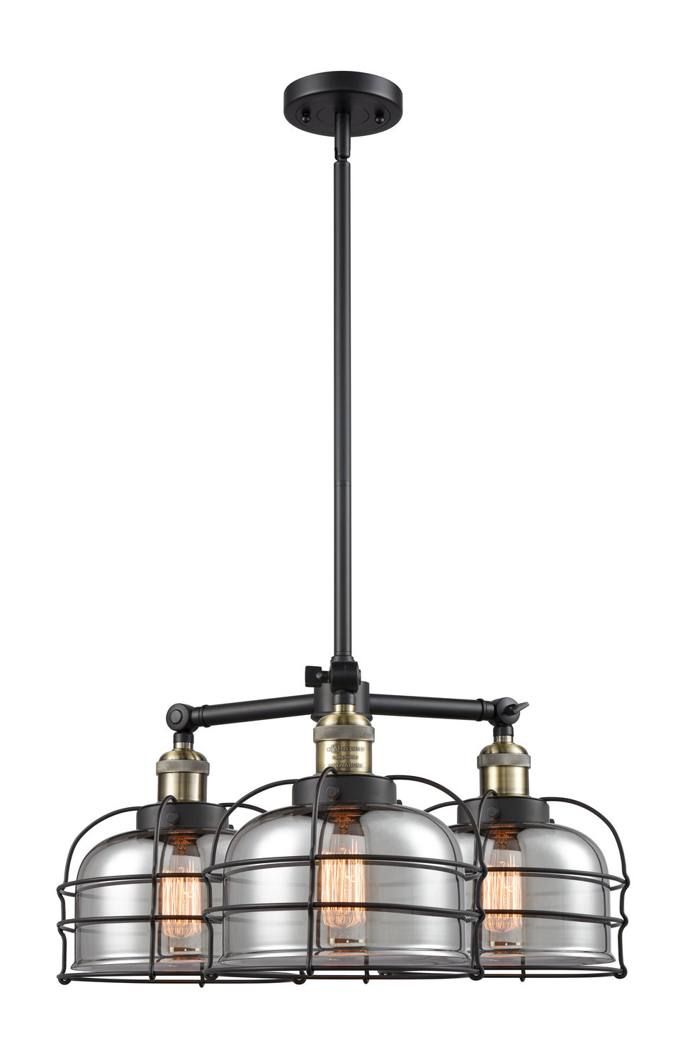 Innovations Franklin Restoration 207-BAB-G73-CE Chandelier Light - Black Antique Brass