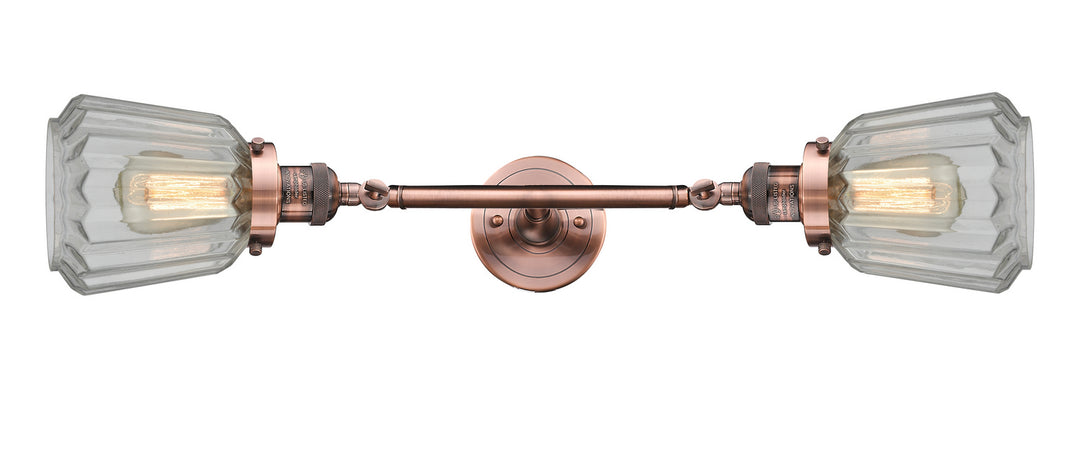 Innovations Franklin Restoration 208L-AC-G142 Bath Vanity Light 7 in. wide - Antique Copper