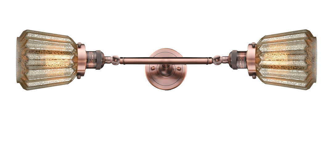 Innovations Franklin Restoration 208L-AC-G146-LED Bath Vanity Light 7 in. wide - Antique Copper