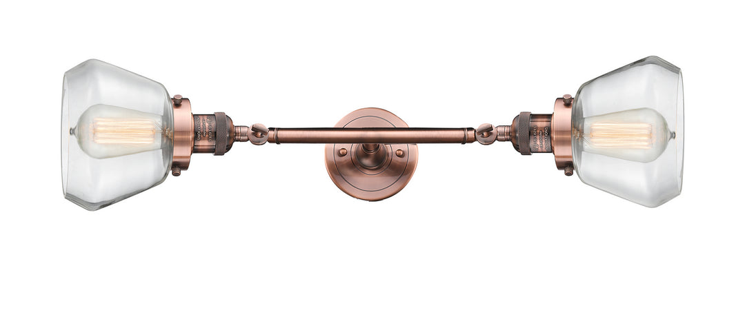 Innovations Franklin Restoration 208L-AC-G172 Bath Vanity Light 7 in. wide - Antique Copper