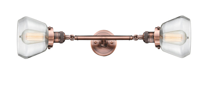 Innovations Franklin Restoration 208L-AC-G172 Bath Vanity Light 7 in. wide - Antique Copper