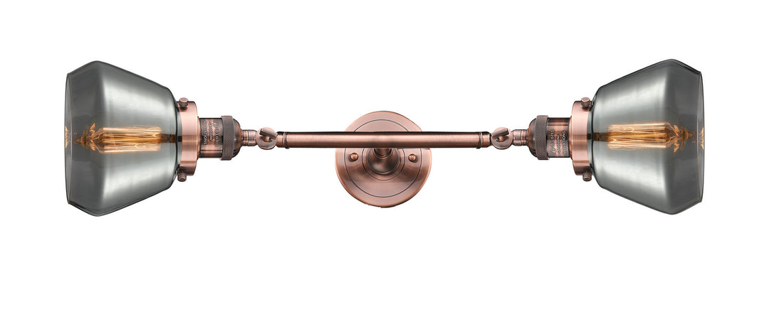 Innovations Franklin Restoration 208L-AC-G173 Bath Vanity Light 7 in. wide - Antique Copper