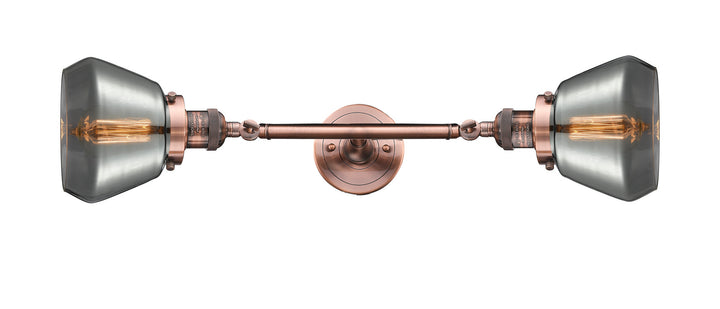 Innovations Franklin Restoration 208L-AC-G173-LED Bath Vanity Light 7 in. wide - Antique Copper