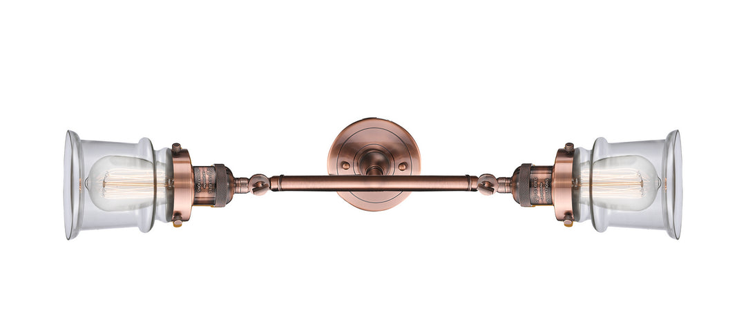 Innovations Franklin Restoration 208L-AC-G182S-LED Bath Vanity Light 6 in. wide - Antique Copper