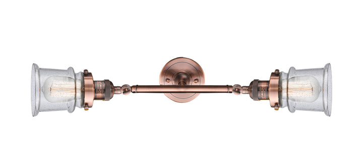 Innovations Franklin Restoration 208L-AC-G184S-LED Bath Vanity Light 6 in. wide - Antique Copper