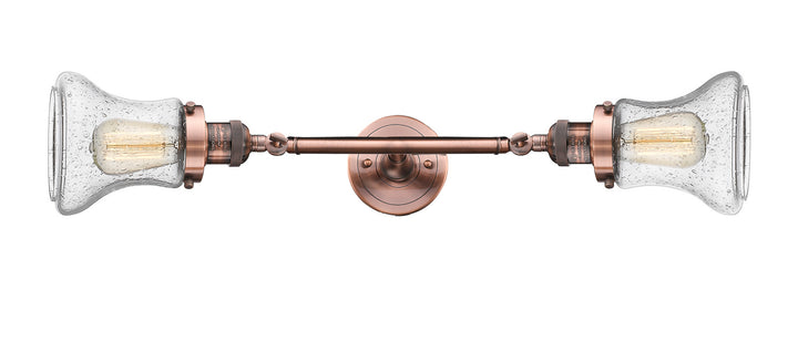 Innovations Franklin Restoration 208L-AC-G194 Bath Vanity Light 7 in. wide - Antique Copper
