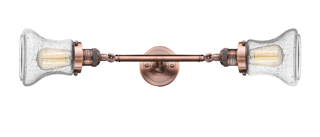 Innovations Franklin Restoration 208L-AC-G194-LED Bath Vanity Light 7 in. wide - Antique Copper