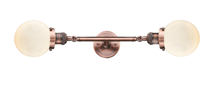 Innovations Franklin Restoration 208L-AC-G201-6 Bath Vanity Light 6 in. wide - Antique Copper