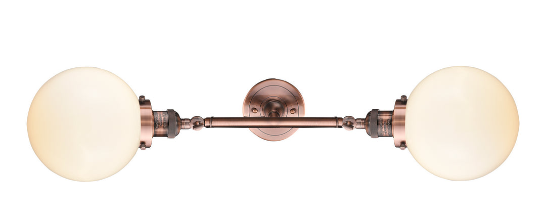 Innovations Franklin Restoration 208L-AC-G201-8-LED Bath Vanity Light 8 in. wide - Antique Copper