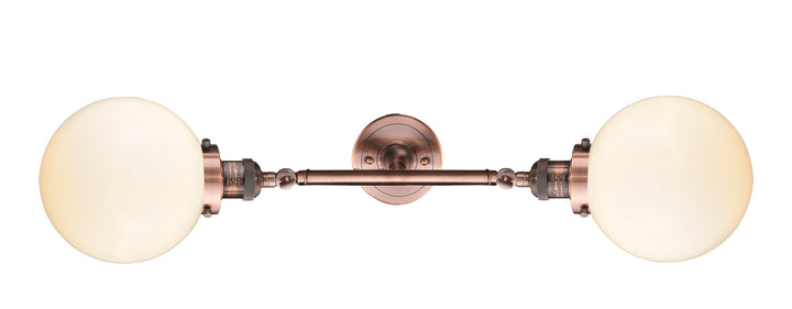Innovations Franklin Restoration 208L-AC-G201-8-LED Bath Vanity Light 8 in. wide - Antique Copper
