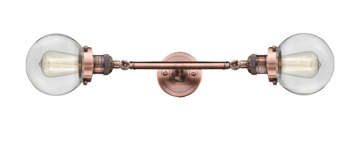 Innovations Franklin Restoration 208L-AC-G202-6-LED Bath Vanity Light 6 in. wide - Antique Copper