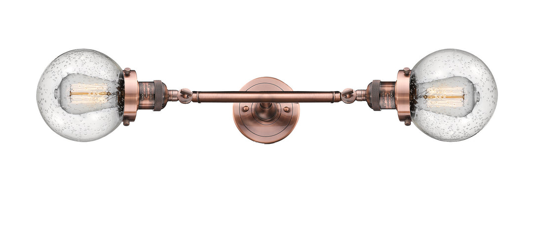Innovations Franklin Restoration 208L-AC-G204-6 Bath Vanity Light 6 in. wide - Antique Copper