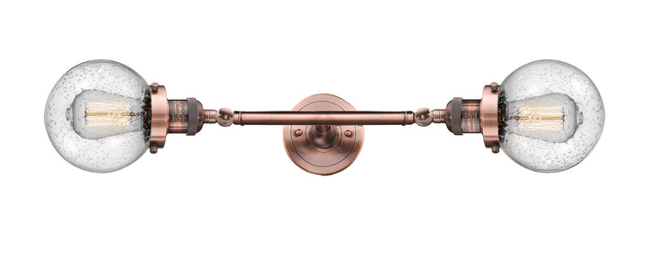 Innovations Franklin Restoration 208L-AC-G204-6 Bath Vanity Light 6 in. wide - Antique Copper