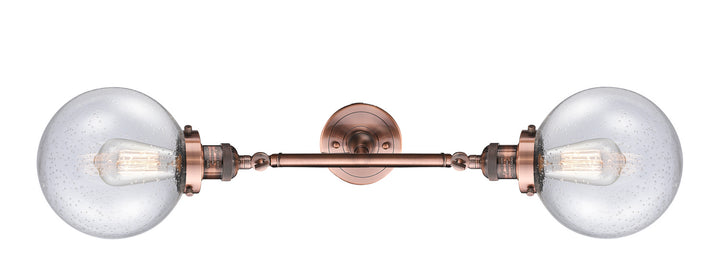 Innovations Franklin Restoration 208L-AC-G204-8-LED Bath Vanity Light 8 in. wide - Antique Copper