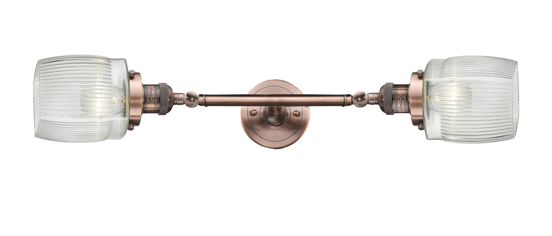 Innovations Franklin Restoration 208L-AC-G302 Bath Vanity Light 6 in. wide - Antique Copper