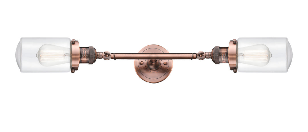 Innovations Franklin Restoration 208L-AC-G312 Bath Vanity Light 5 in. wide - Antique Copper
