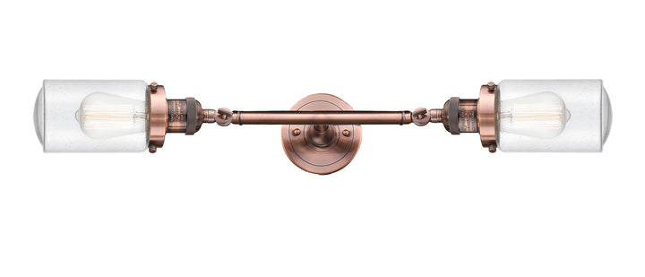 Innovations Franklin Restoration 208L-AC-G314 Bath Vanity Light 5 in. wide - Antique Copper