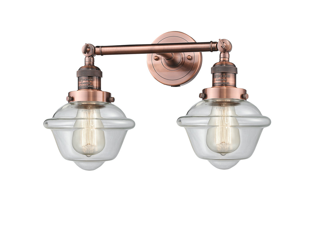 Innovations Franklin Restoration 208L-AC-G532-LED Bath Vanity Light 8 in. wide - Antique Copper