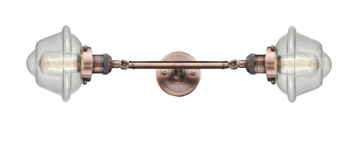 Innovations Franklin Restoration 208L-AC-G534 Bath Vanity Light 8 in. wide - Antique Copper