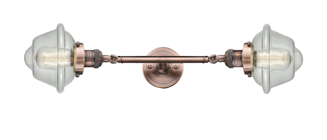 Innovations Franklin Restoration 208L-AC-G534-LED Bath Vanity Light 8 in. wide - Antique Copper