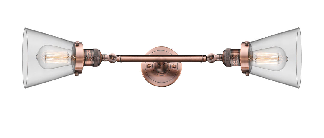 Innovations Franklin Restoration 208L-AC-G62 Bath Vanity Light 7 in. wide - Antique Copper