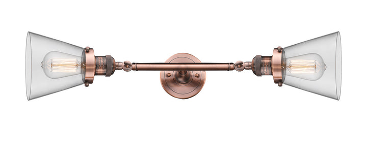 Innovations Franklin Restoration 208L-AC-G62 Bath Vanity Light 7 in. wide - Antique Copper