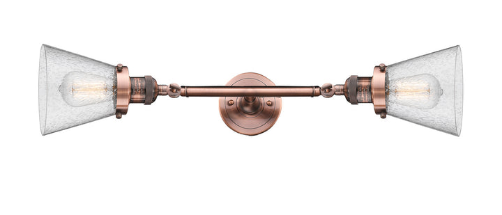 Innovations Franklin Restoration 208L-AC-G64-LED Bath Vanity Light 7 in. wide - Antique Copper