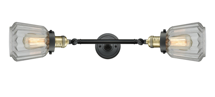 Innovations Franklin Restoration 208L-BAB-G142 Bath Vanity Light 7 in. wide - Black Antique Brass